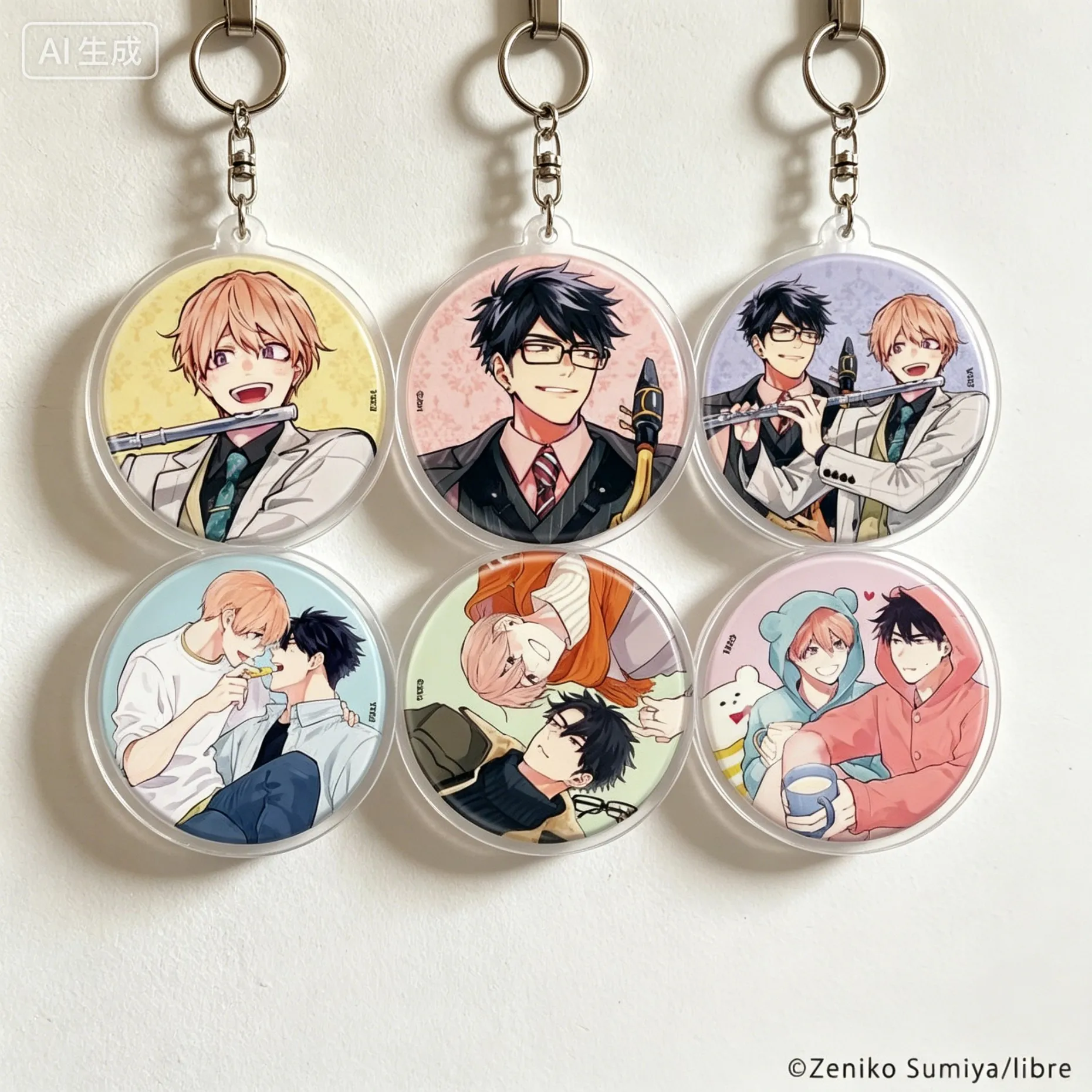It's Your Fault I Can't Breathe Yano Yukiji Shizuki Jun circle Acrylic Pendant Keychains bag decorations Fans Gifts