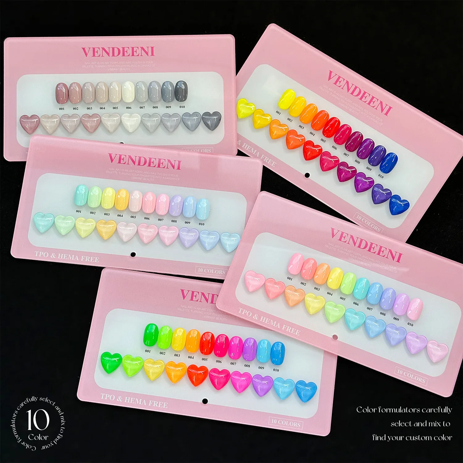 Conjunto de Esmalte em Gel Vendeeni em 10 Cores Sólidas, Alta Saturação, Cores Macaron, Vernizes em Gel UV/LED, Kit de Manicure