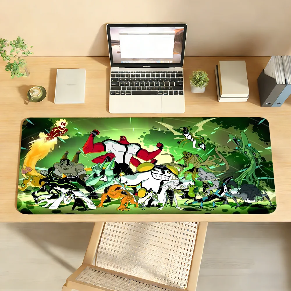 Cartoon B-Ben 10 Mauspad, rutschfeste Schreibtischunterlage, PC-Laptop-Zubehör, Gummi, Büro-Tastatur, groß, Gamer-Dekoration