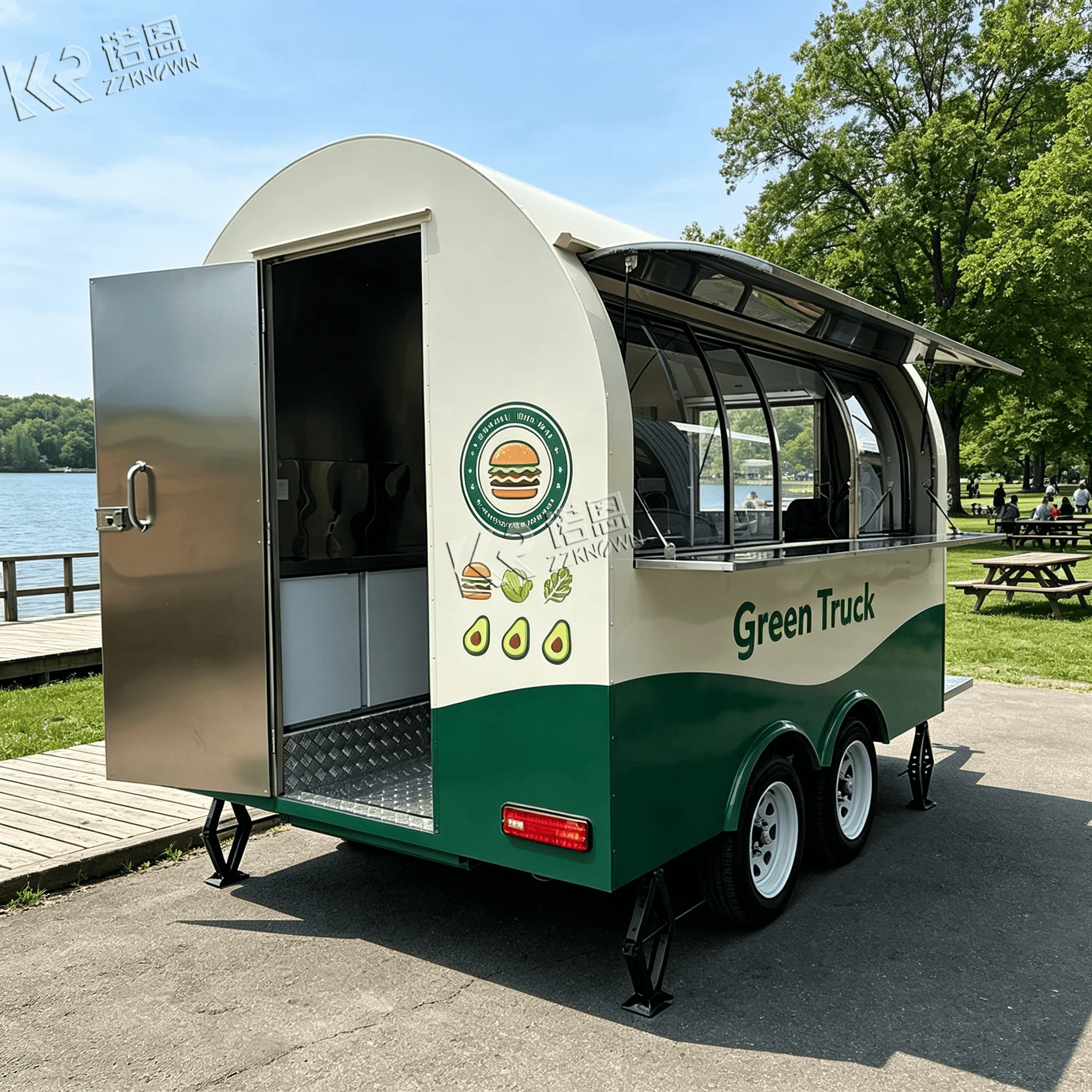 2.5m Curved Mini Towable Food Trailer Without Full Plumbing for Simple Street Snack Vending