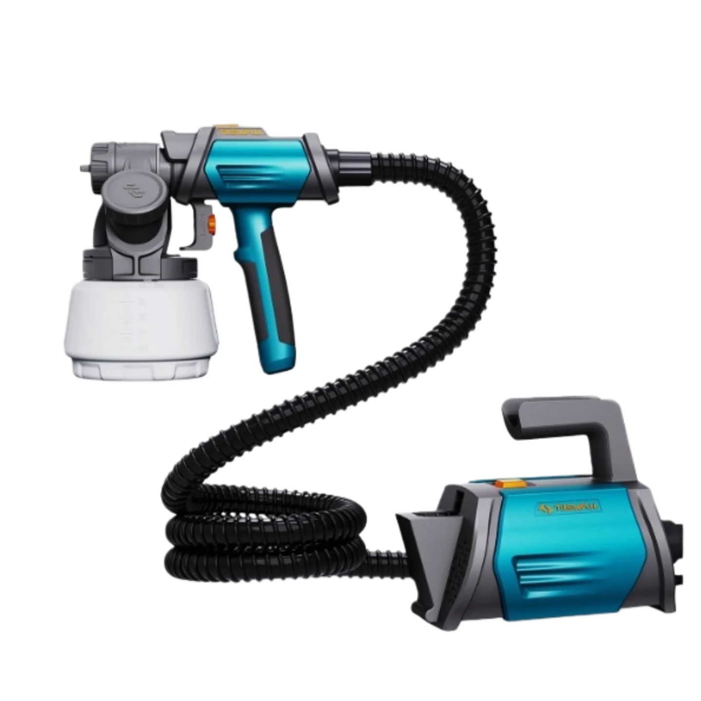 HVLP Farbspritzgerät 1300ML Elektrische Spritzpistole mit 4 Düsen 3 Spritzmuster für Zaun Hauswand Möbel Schrank Gartenhaus DIY Heimmalerei - Blau