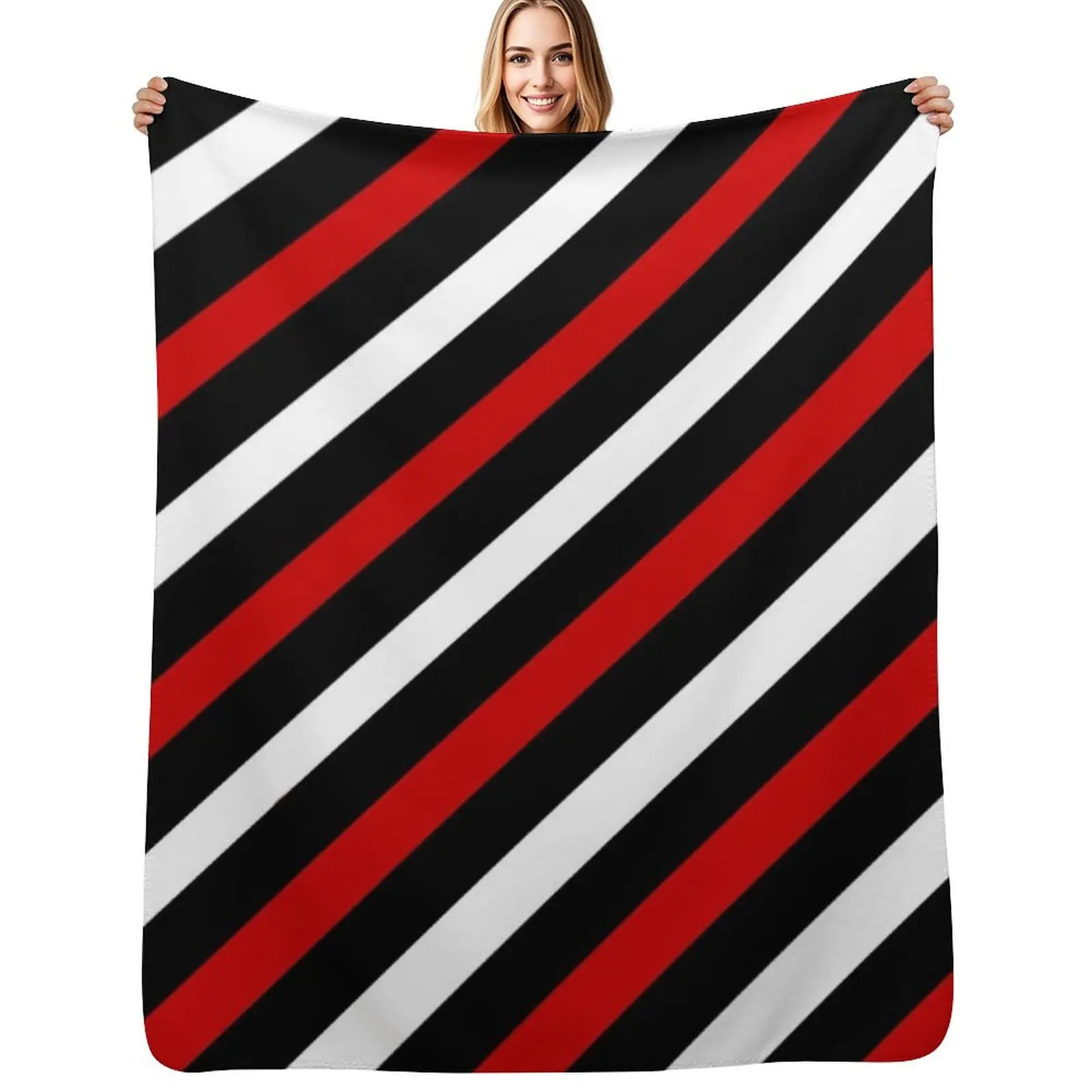 

BLACK AND WHITE AND RED STRIPE FOR INTERESTING INTERIOR DECOR AND TREND CLOTHING STYLES Throw Blanket for sofa Blanket
