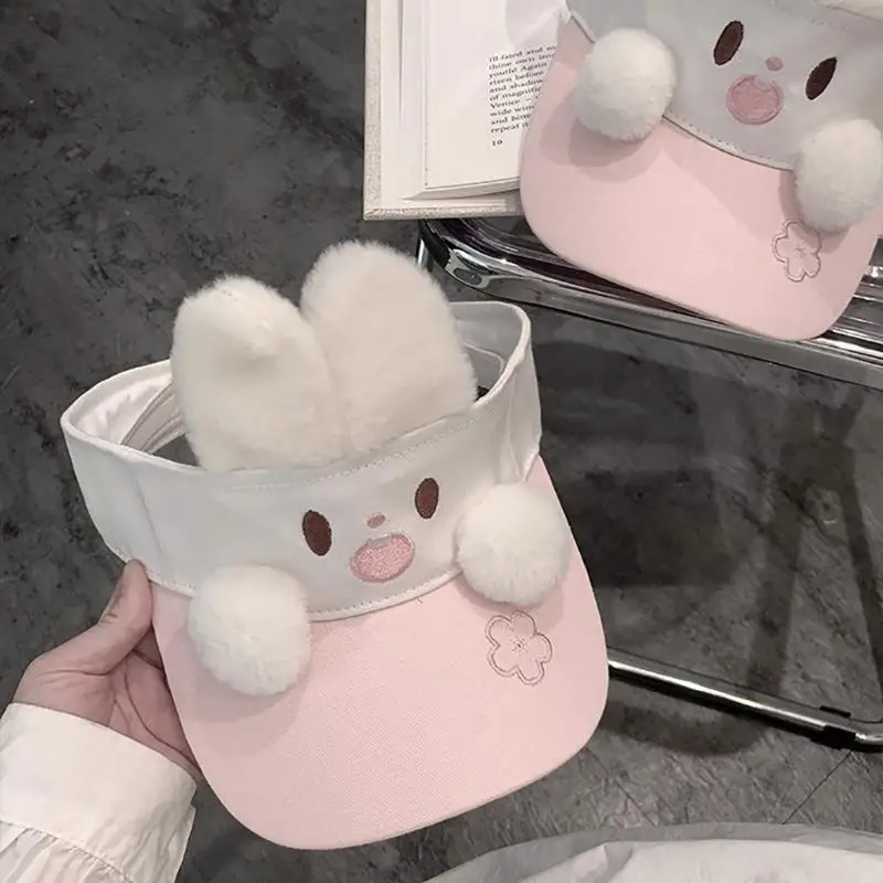 

652F Funny Ear Visor Hat Fashion Beach Hat Sun Hat Outdoor Activity Headwear