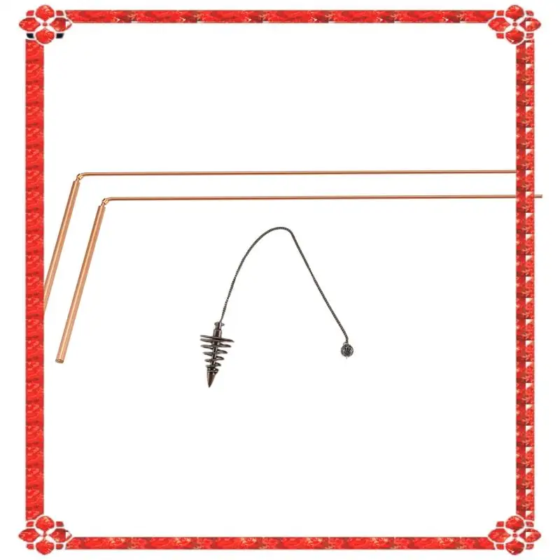 Kit de varillas de radiestesia de cobre, 2 uds., entrega en 24 horas, varillas de adivinación espiritual, varilla de cobre Flexible, juego de varillas de espíritu de radiestesia con péndulo