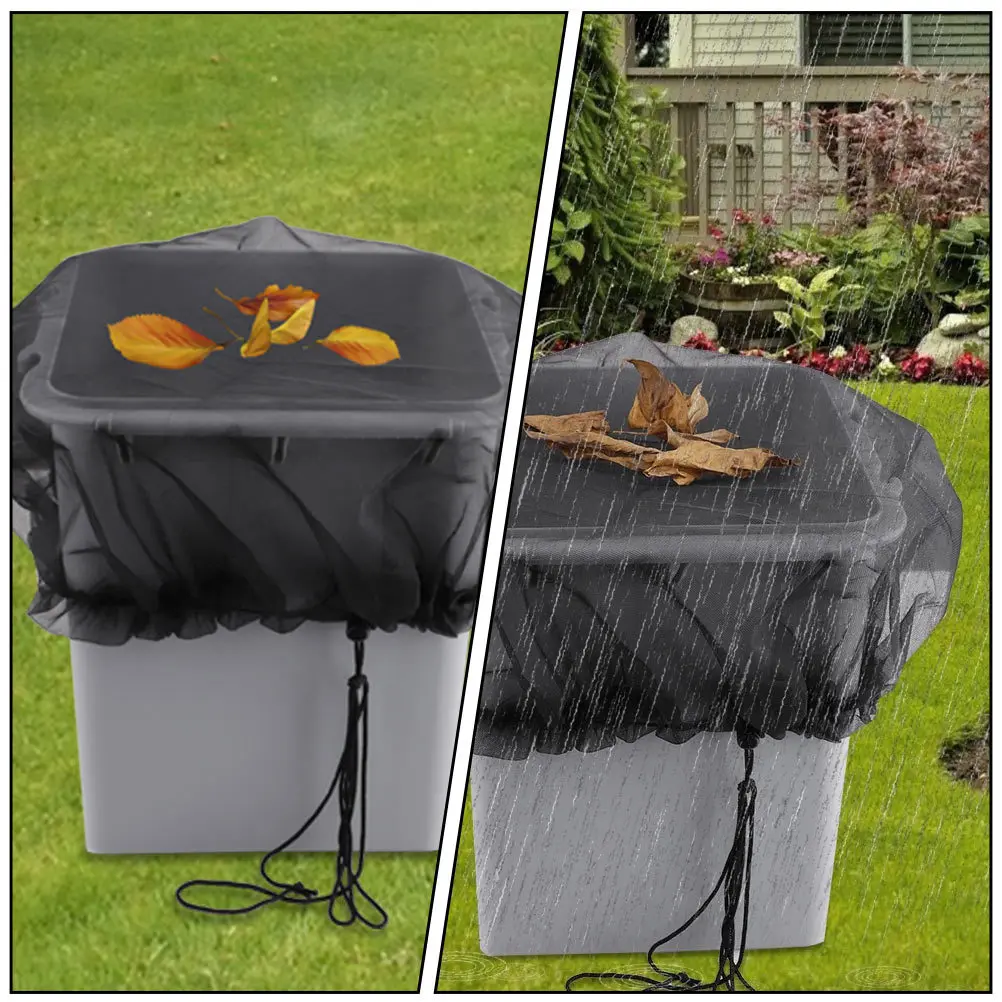 

1Pcs Outdoor Water Barrel Net Cover Black Durable Rain Bucket Protective Cover Insect Proof Filter Mesh Reusable