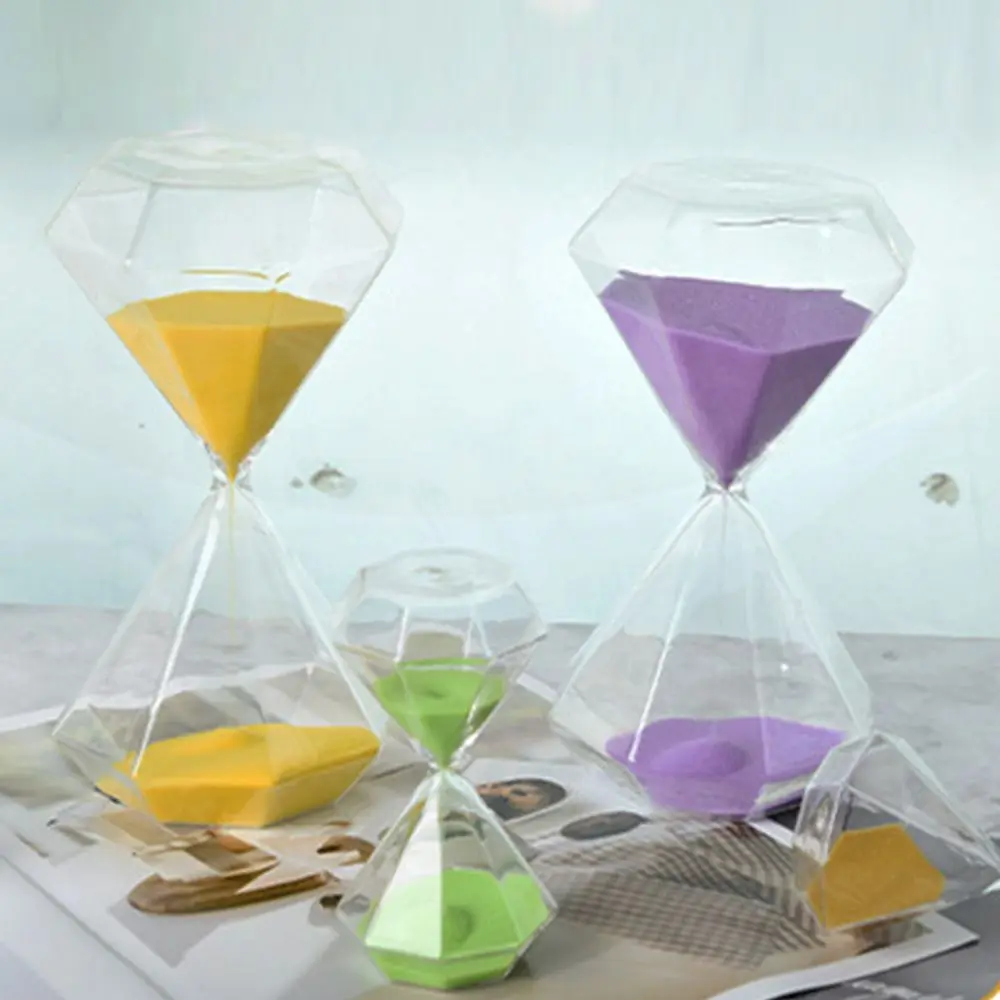 Multiple Color Options Hourglass Transparent Glass Durable Decorative Sand Clock High Quality 5/15/30 Minutes Sand Timer Office