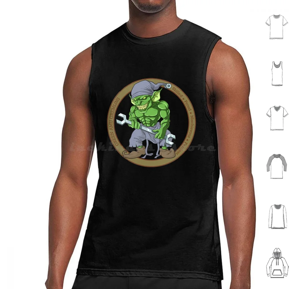 Green Amu Gremlins-Dijana Tank Tops Vest Sleeveless Gremlin