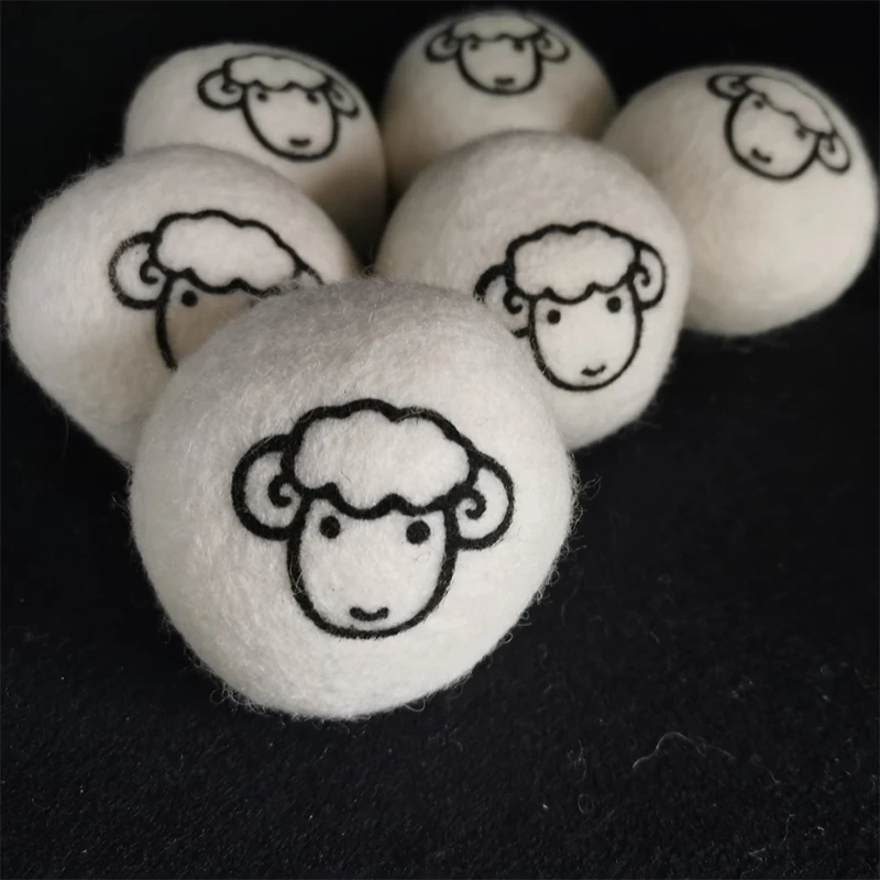 7cm Natural Wool Laundry Dryer Felt Balls with Cotton Storage Bag as Gift Anti-wrinkle Anti-static Anti-winding Ball