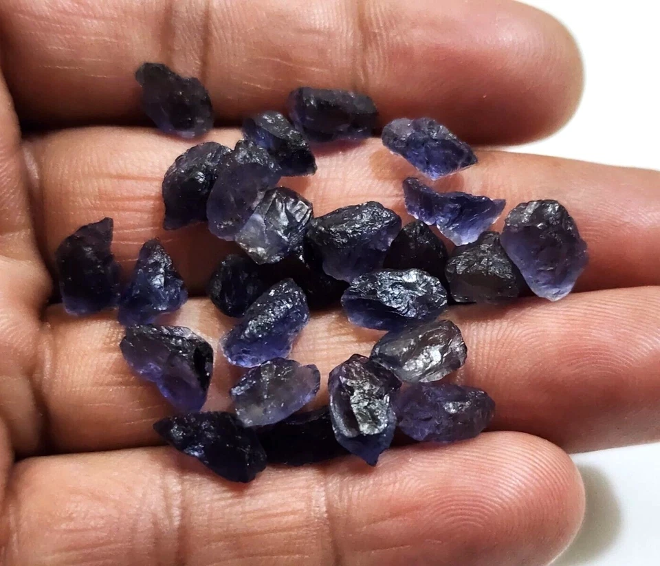 Beautiful Iolite Raw 9-10 MM Size 25 Pcs Iolite Rough Loose Gemstone For Jewelry