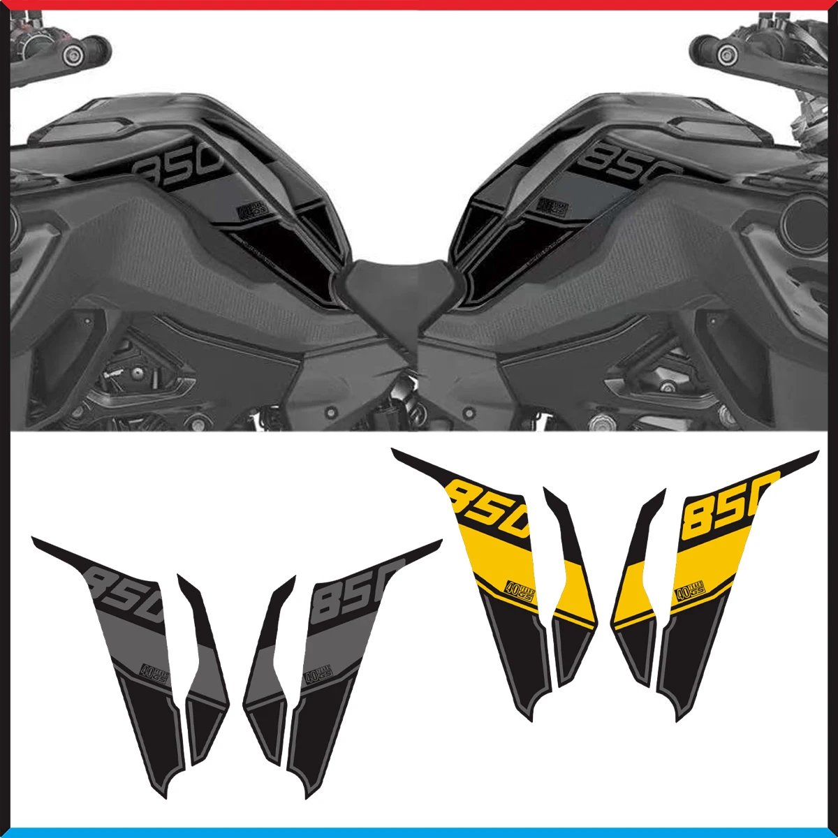 Motorcycle Tank Knee Section Gel Paint Protector Decal Stickers For BMW F850GS 40 Years GS Triple Black Option 719 2018-2022 21