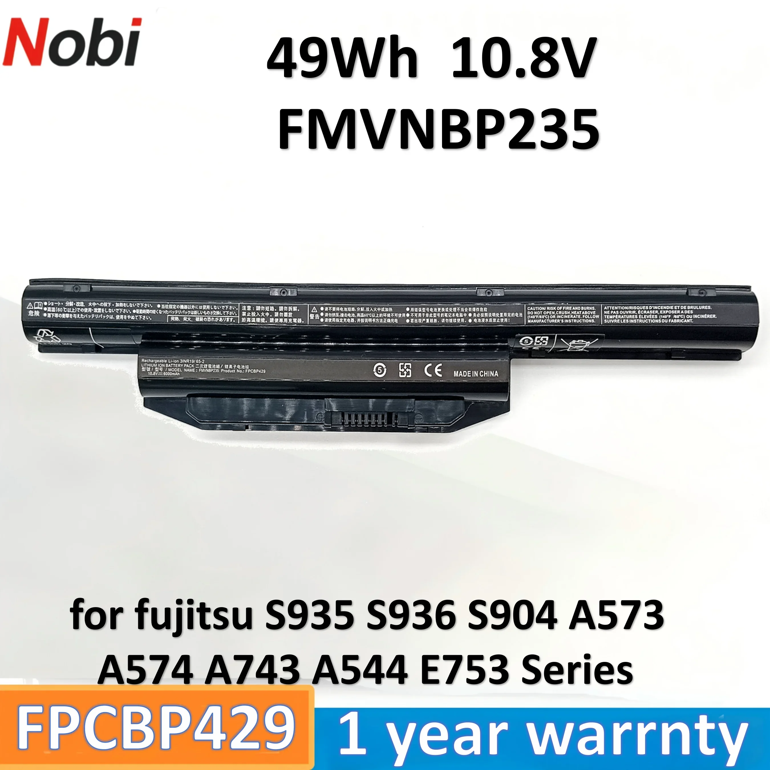 

Nobi FPCBP343 FPCBP405 FPCBP416 FPCBP404 FPCBP429 FMVNBP235 FMVNBP229 battery for Fujitsu LIFEBOOK A573 A574 S935 S936 S904 A743
