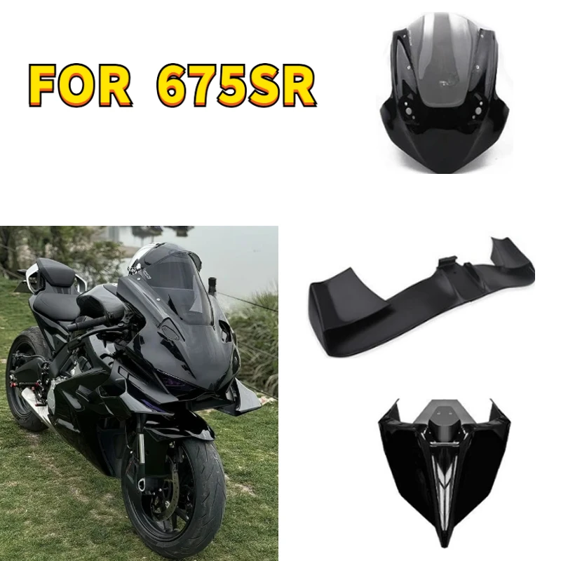 

for cfmoto 675SR Modified Black Knight Windshield, Deflector, Air Diffuser, Side Wing, Lip, Rear Horn, Body Kit，Post-caval Crest