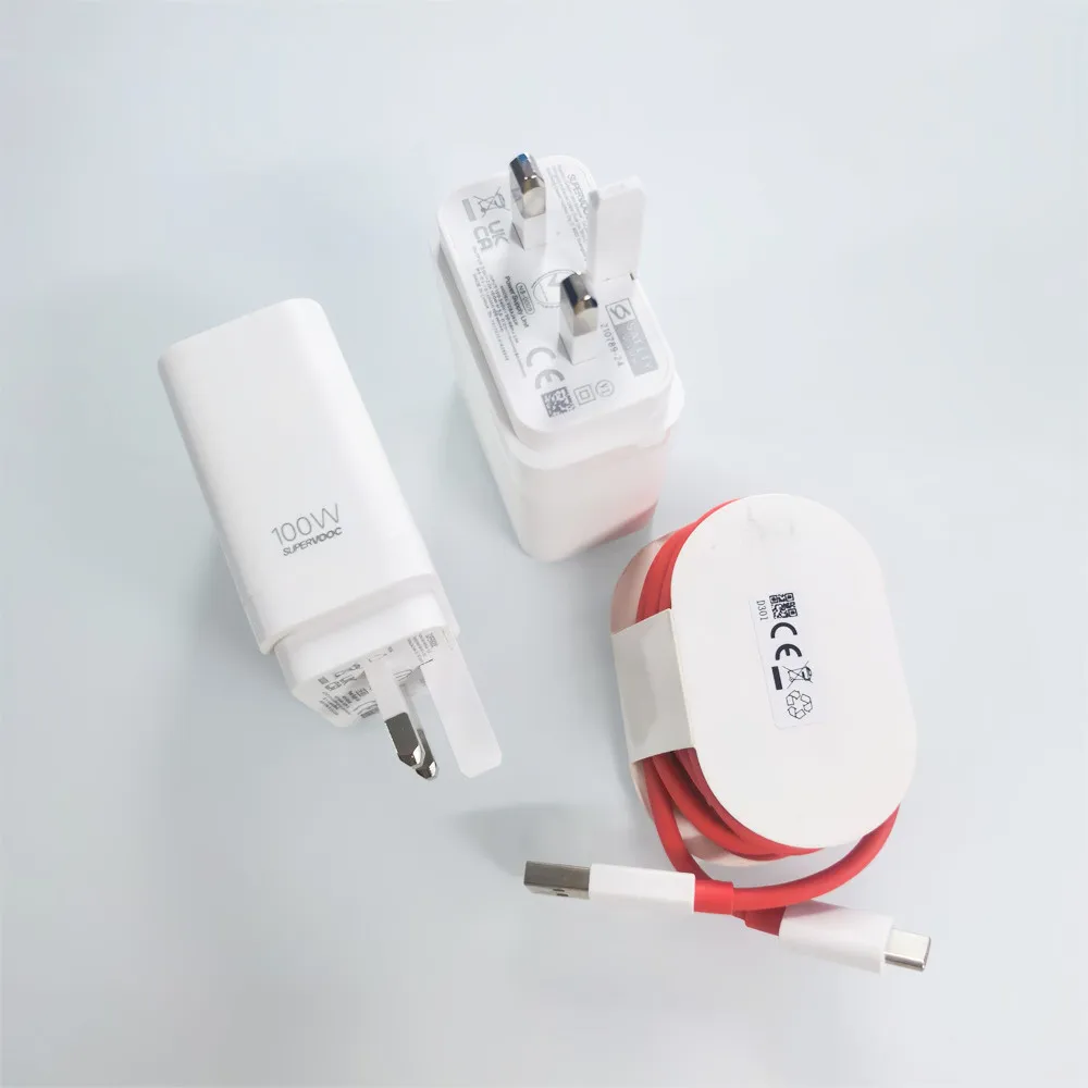 Original 100W Max UK Supervooc Fast Power Wall Charging Adapter for Oneplus 1+ 13 13R 12 10 Nord CE4 Lite N20 1M USB Typc Cable