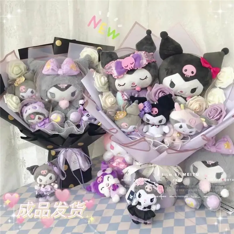 

Sanrio Рождественский букет Kuromi Cinnamoroll Мелодия плюшевый букет плюшевые куклы Мультяшные игрушки Рождественский подарок