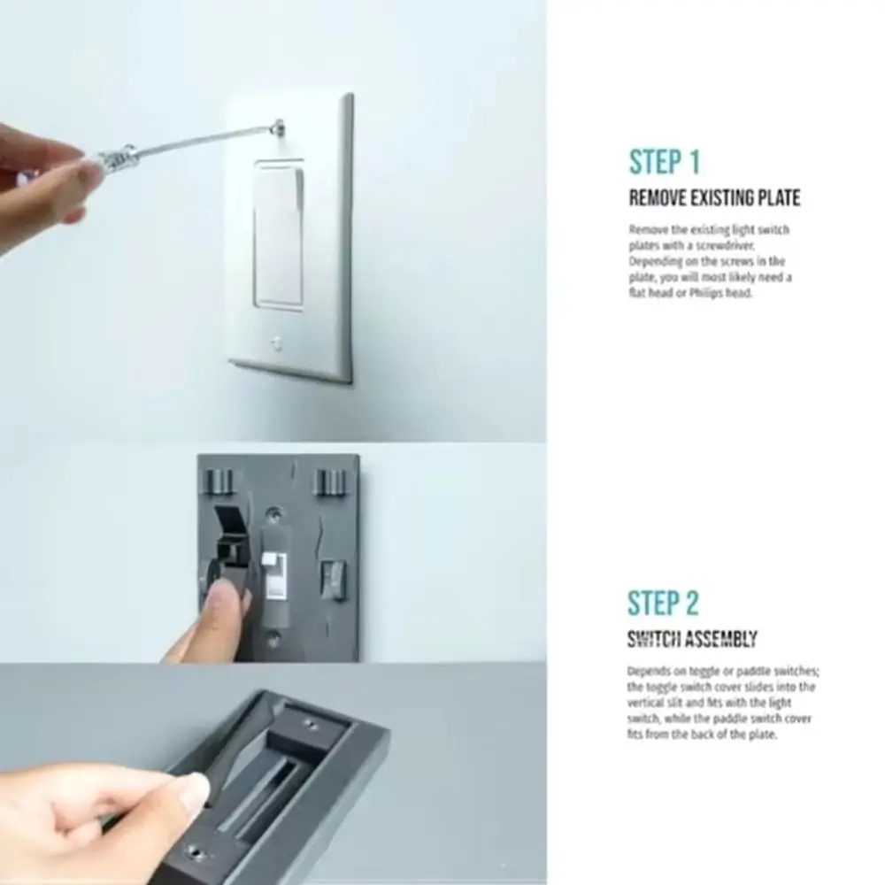 

High Quality Plastic Vintage Light Switch Cover Home Accessories Durable Wall Light Switch Panel On / Off Push Buttons Cover