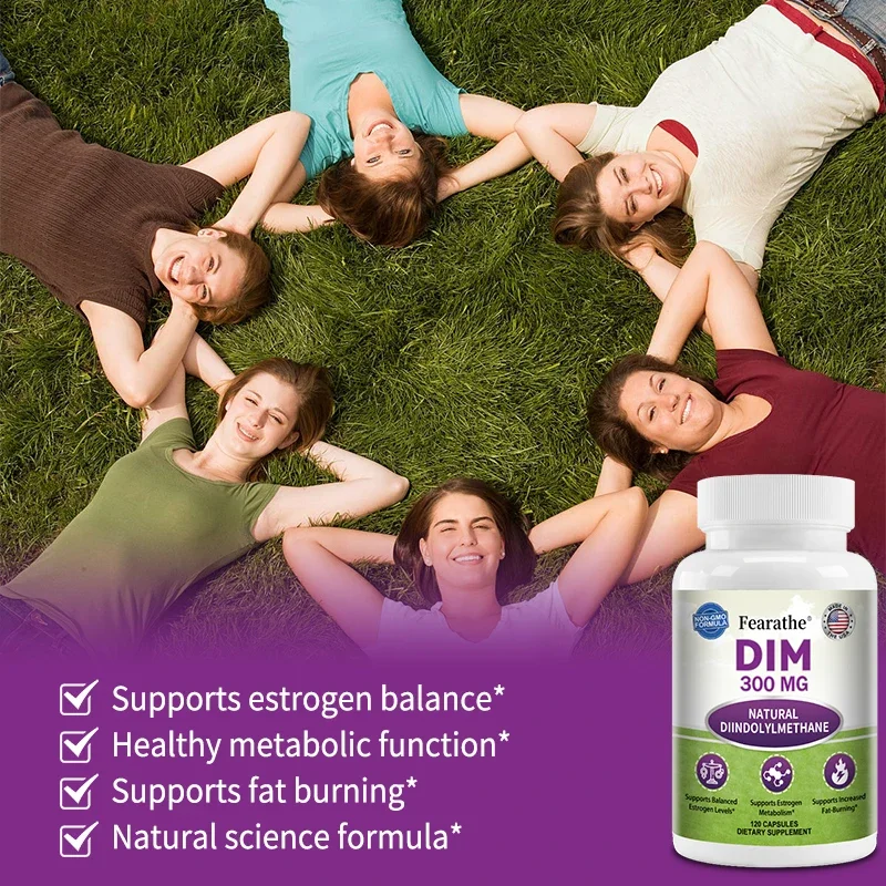 DIM Supplement for Women - Female Hormone Balance, Fat Burning, with BioPerine