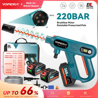 YOFIDRA 220Bar Brushless Electric High Pressure Washer Gun 3 Gear Home Car Washing Water Spray Gun For Makita 18V Battery Pin