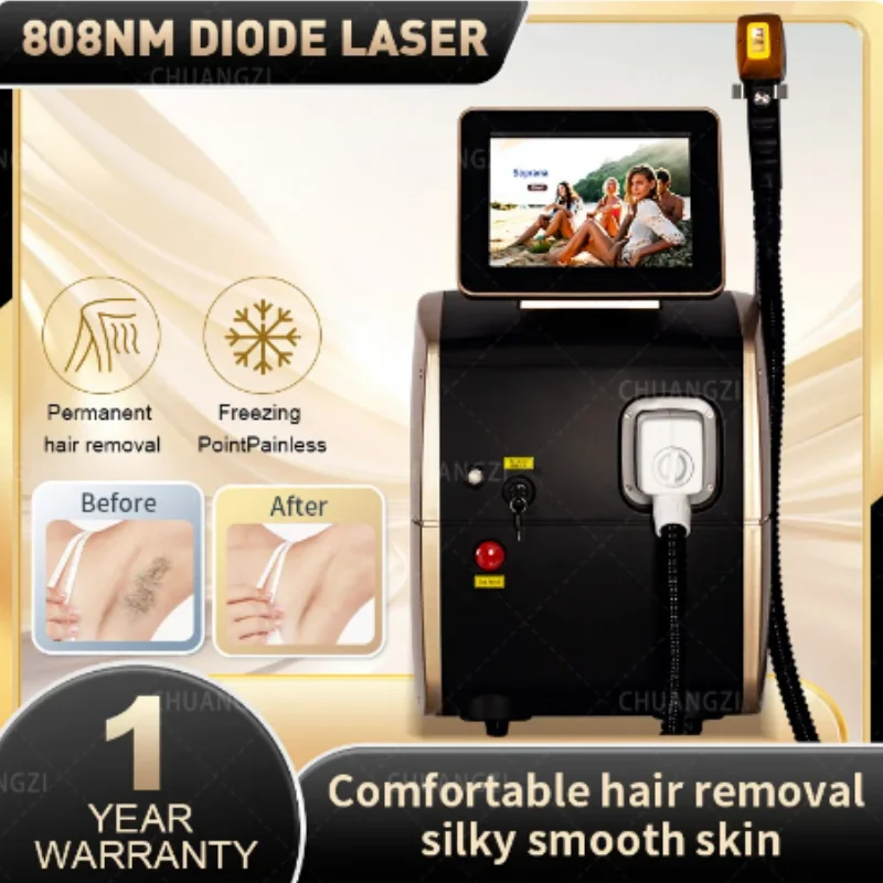 

808 diode laser 755 808 1064 professional body hair removal machine. Long term painless hair removal beauty salon