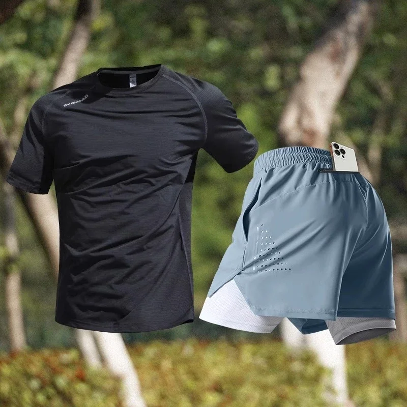 set-estivo-da-corsa-per-uomo-ad-asciugatura-rapida-t-shirt-traspirante-a-manica-corta-e-pantaloncini-da-allenamento-con-tasca-per-telefono