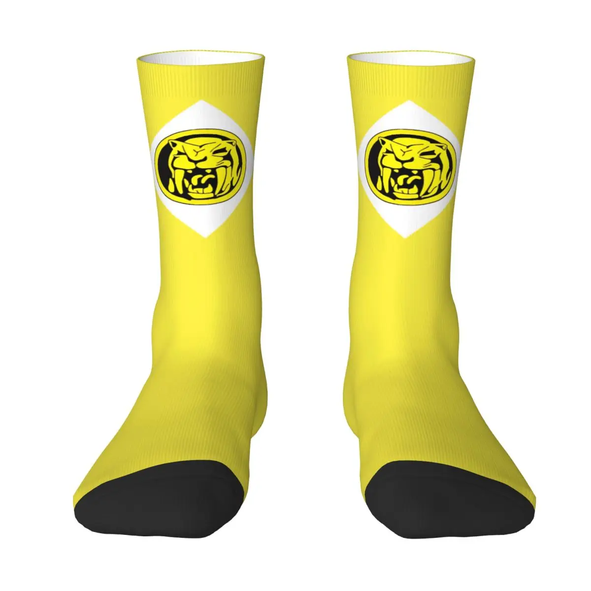 MMPR Socks Yellow Ranger Fashion Stockings Adults Men Comfortable Outdoor Sports Socks Winter Design Anti Slip Socks