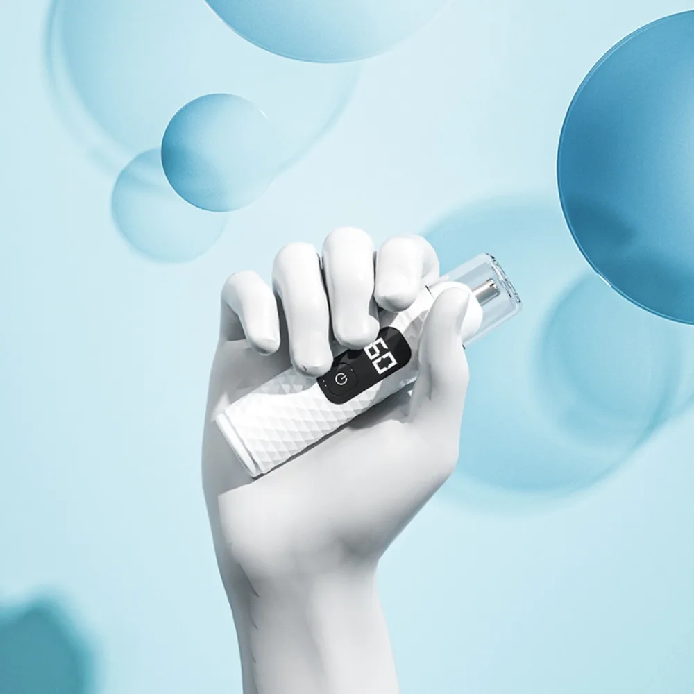 2 in 1 Electric Nose Hair Trimmer Rechargeable with Replaceable Head Electric Shaver Fast Charging Digital Display
