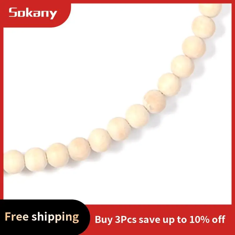 A59E-إكليل الزهور لجميع المواسم للباب الأمامي، والخرز الخشبي وإكليل الأوكالبتوس، وإكليل الزهور في الأماكن المغلقة والخارجية لجميع المواسم