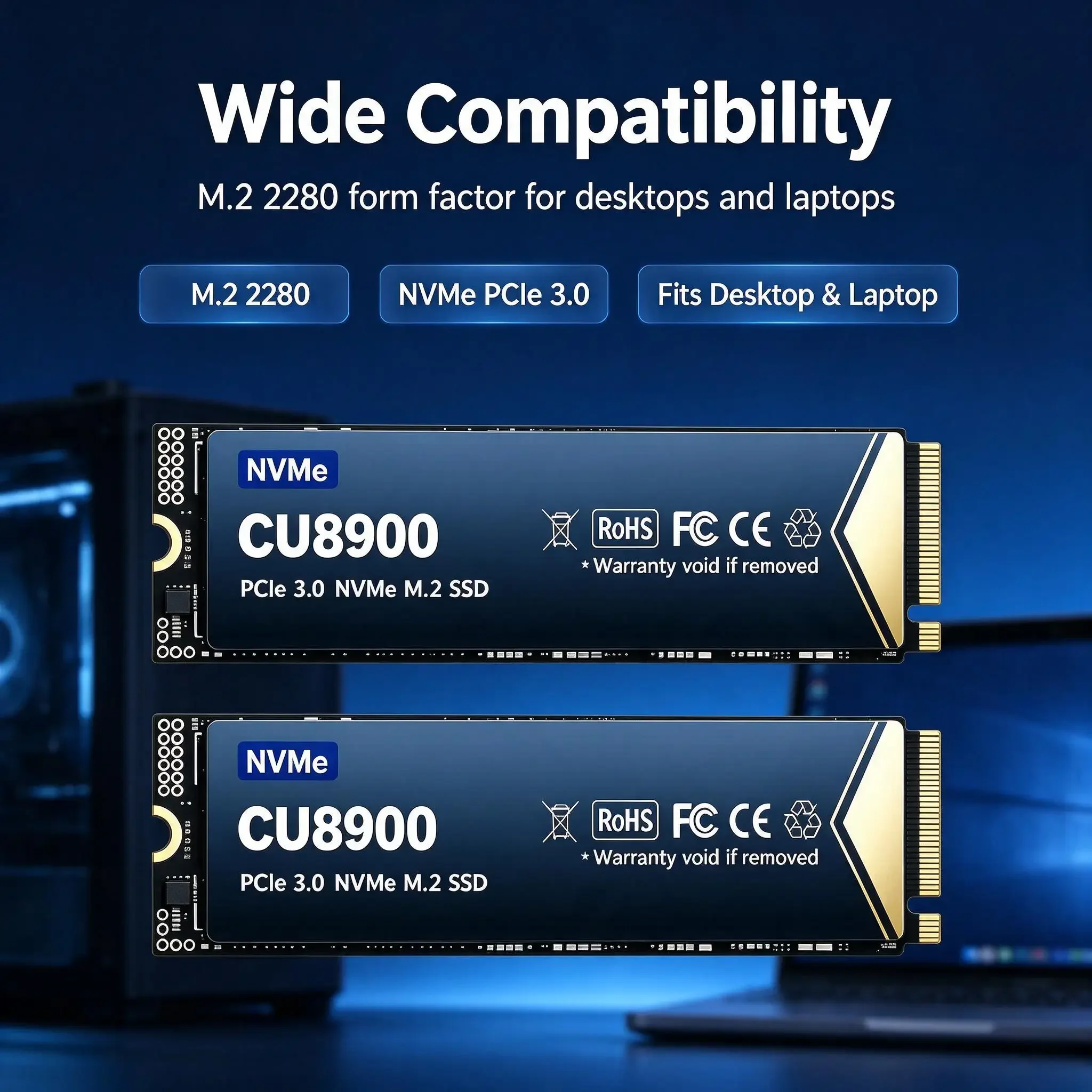 Internal Solid State Drive CU8900 NVMe M.2 2280 SSD 512GB 1TB 2TB 4TB High Speed Read Write for Desktop Laptop PC