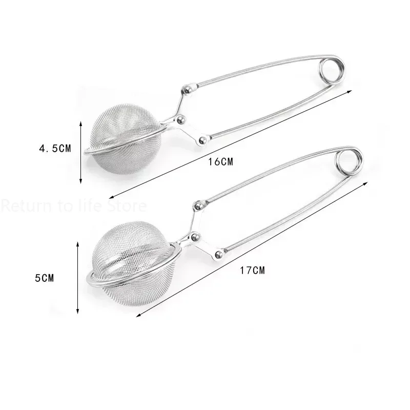 Stainless Steel Tea Infuser Sphere Filter Ball Teaspoon Squeeze Creative Strainer Tea Drip Handle Seasoning Mesh Spoon Ball