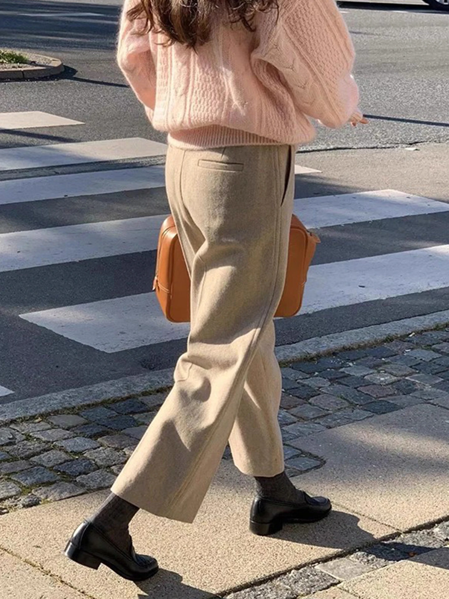 الرجعية عالية الخصر التخسيس عادية تسعة أقدام السراويل النسائية دعوى السراويل 2025 شتاء جديد Sle تنوعا شقة اصطف مستقيم الساق T... #5