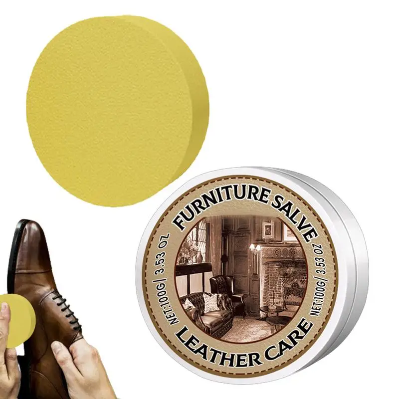 Leather Salve For Furniture Leather Sofa Smooth Leather With Sponge Revives Dried-Out Natural Conditioner Cleaner