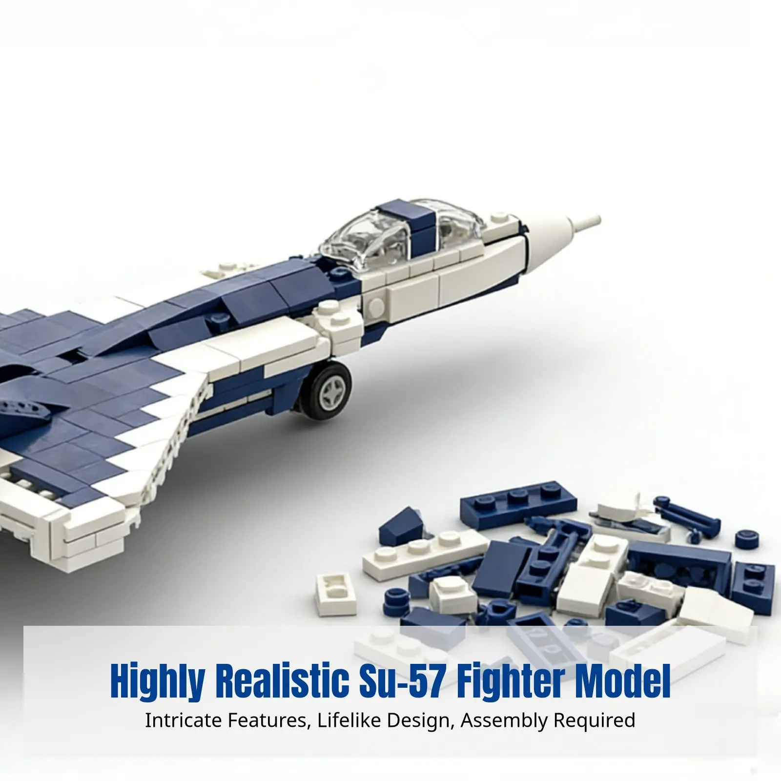 

SU-57 Fighter Building Blocks Model, Small Piece Aircraft, DIY Assembly Toy for Teens