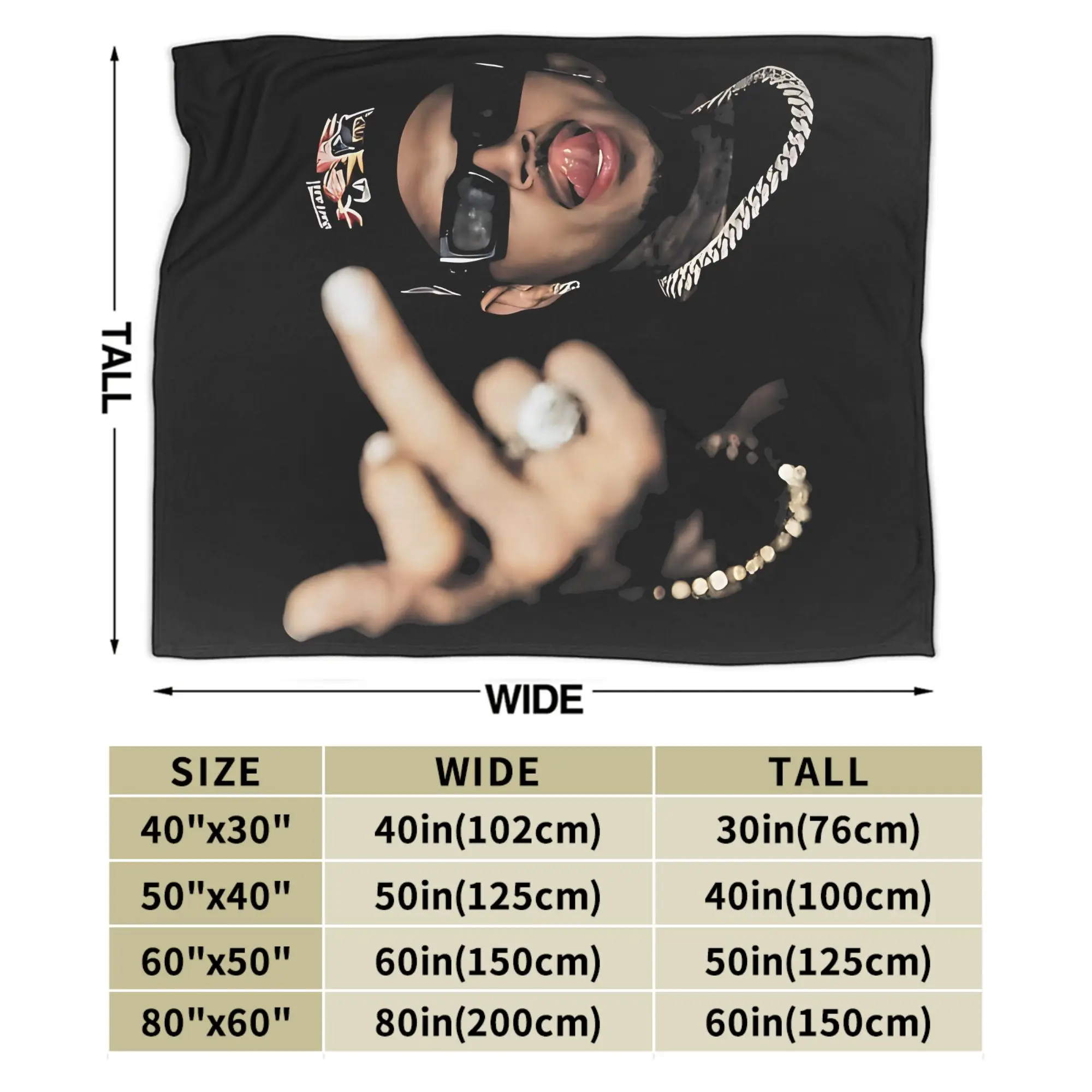 مضحك فنجر كريس براون البطانيات الصوف المطبوعة متعددة الوظائف خفيفة الوزن رمي البطانيات ل أريكة مكتب المفرش #5