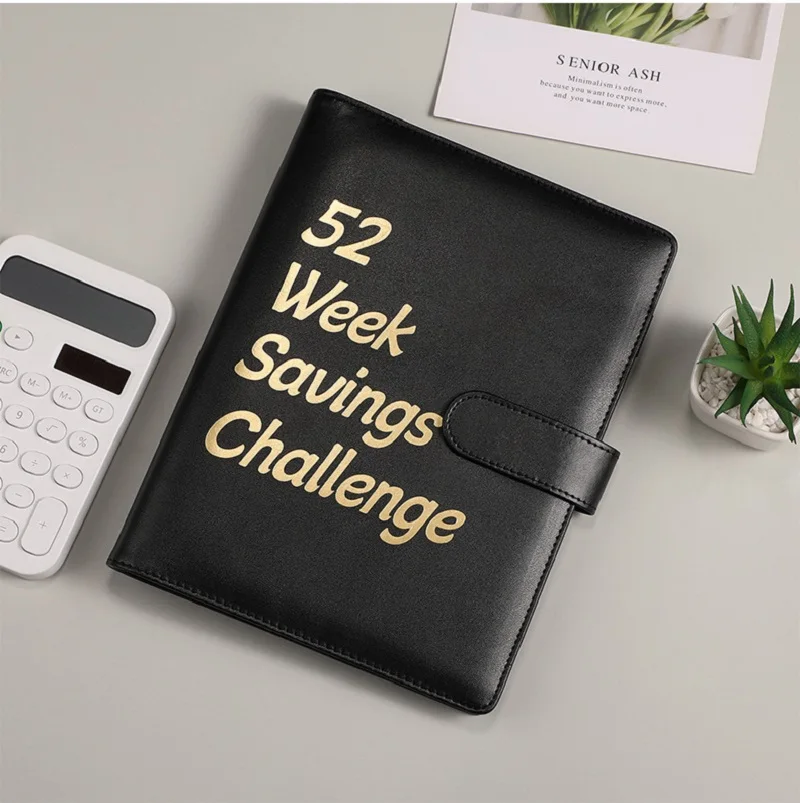 Imagem -02 - Folhas Soltas Money Saving Challenge Binder Notebook Cash Budget Livro de Armazenamento Nota Envelopes de Dinheiro Papelaria 52 Semana