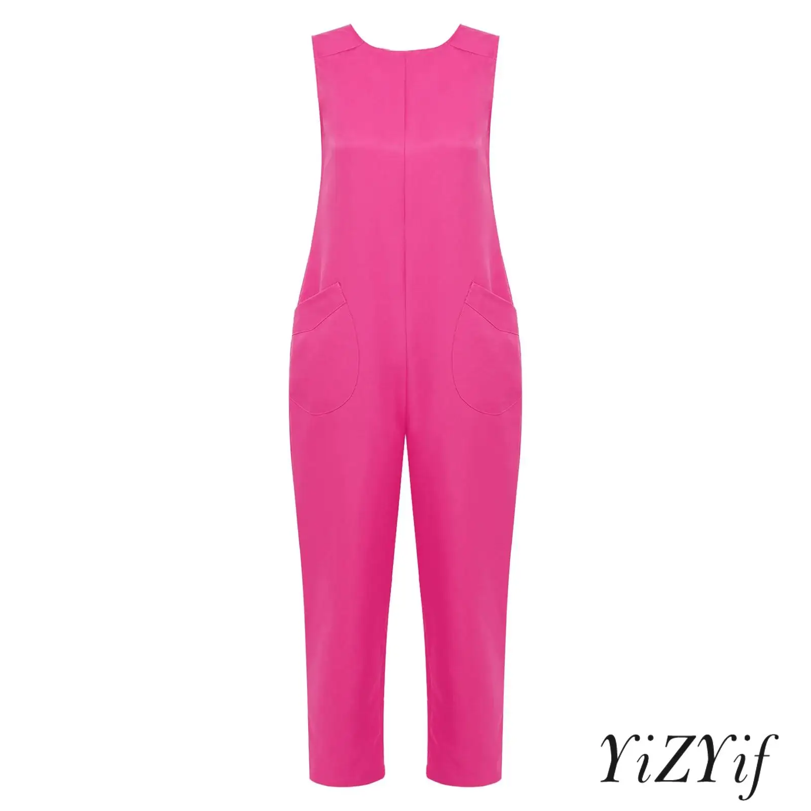 

Женский комбинезон с безопасным уходом, круглым вырезом и легким доступом на молнии сзади, практичная одежда для особых потребностей с карманами