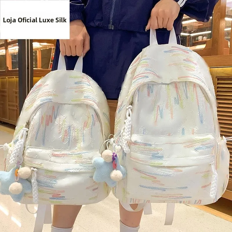 女の子用小型バックパック-小学生・中学生用-軽量デュアルショルダーバッグ-春のお出かけバッグ-柔らかい素材