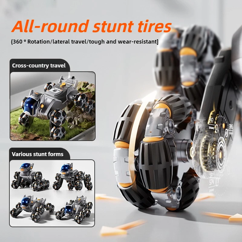 Children Robot Dog Cars Remote Control Mechanical Robot Dog Toy Smart Car Eight Wheels Controlled Kids Toys RC Toys Boys Gifts