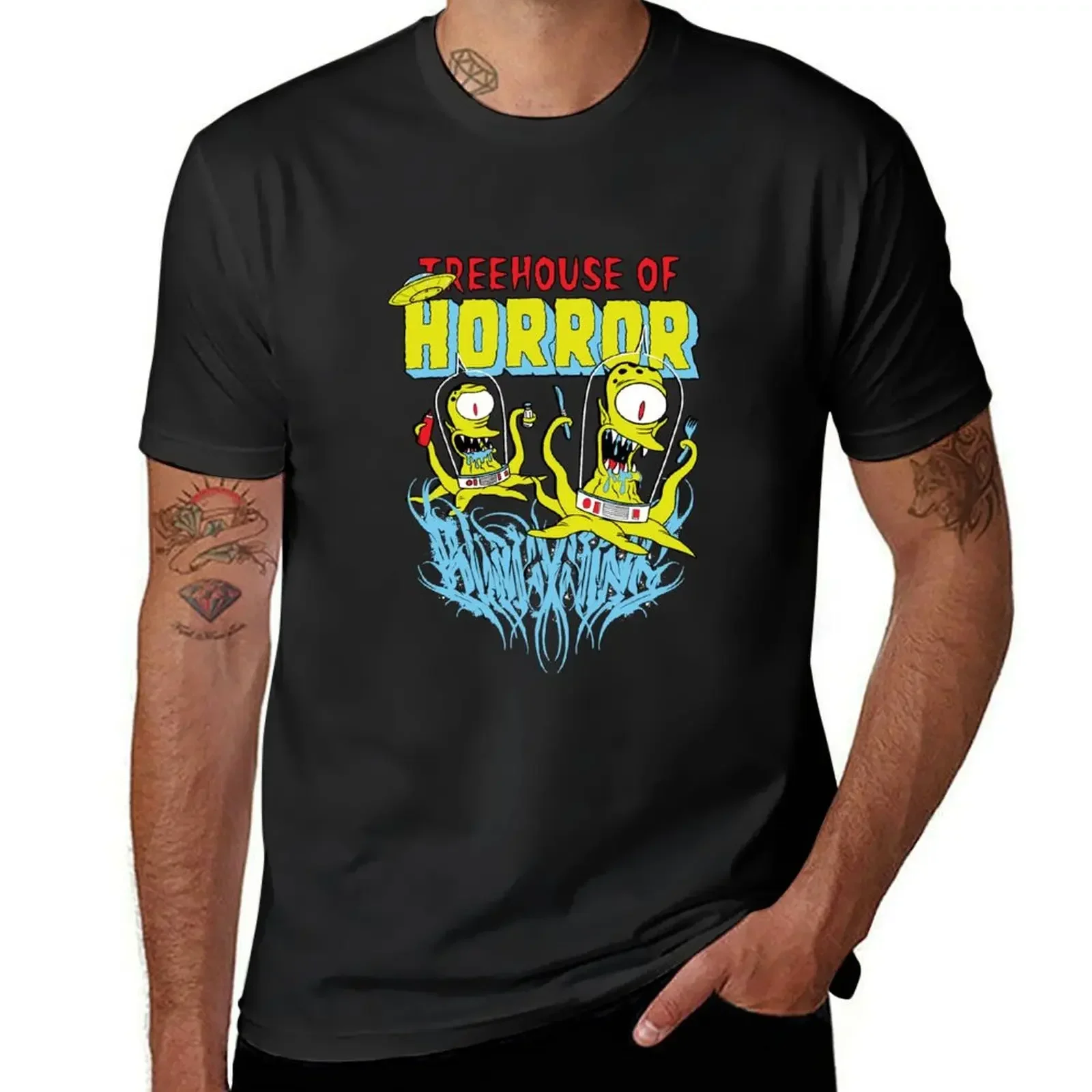 Treehouse of Horror Kang and Kodos T-Shirt anime clothes blacks heavy weight t shirts for men