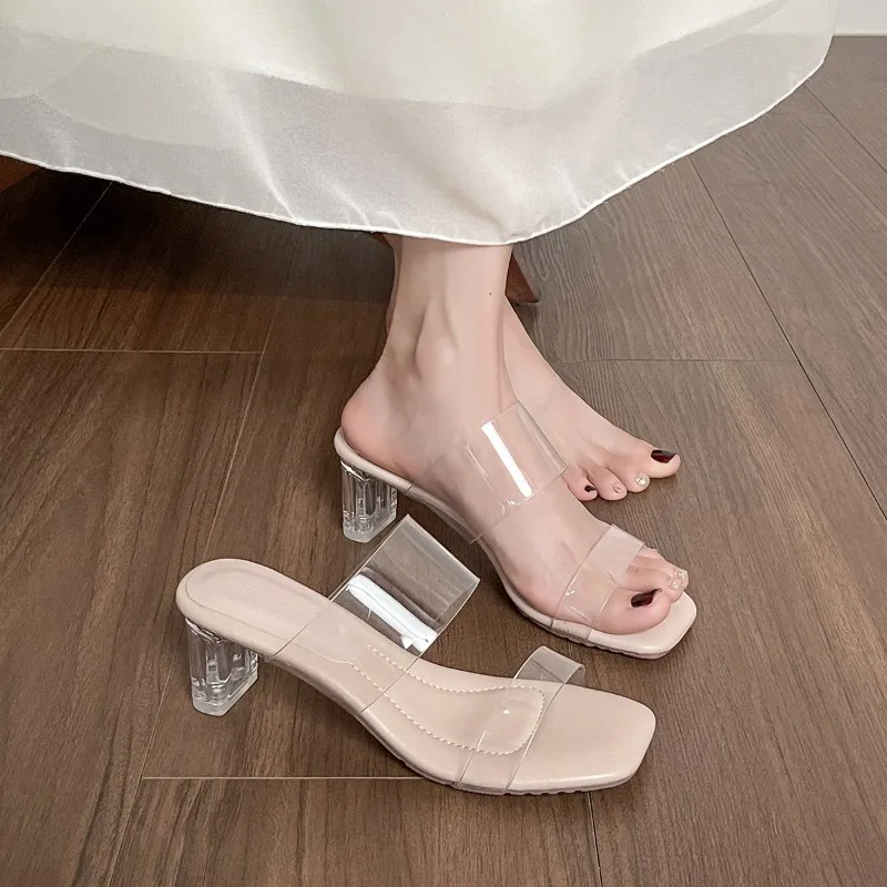 

Summer New Women's Shoes Sexy Transparent High Heeled Sandals for Woman Exquisite Casual Shoes Designer Shoes Sandalias De Mujer