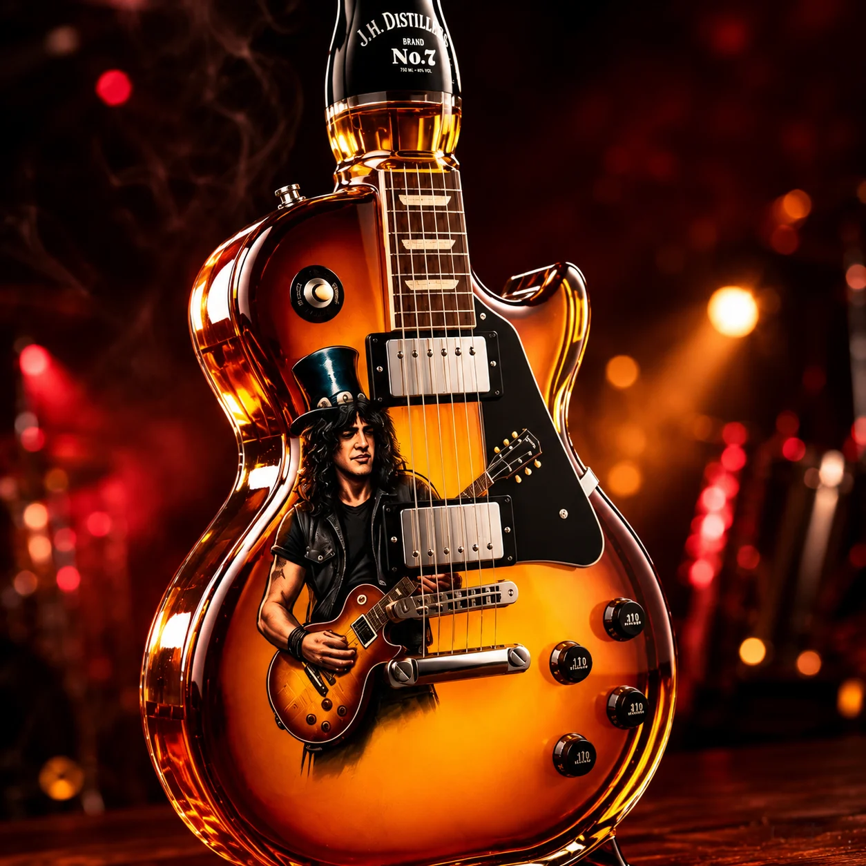 Decantador de Whisky con Forma de Guitarra, Botella de Licor de Vidrio con Diseño Slash para Whisky, Vino, Decoración de Bar en Casa, Estilo Rock and Roll, Único para Amantes de la Música