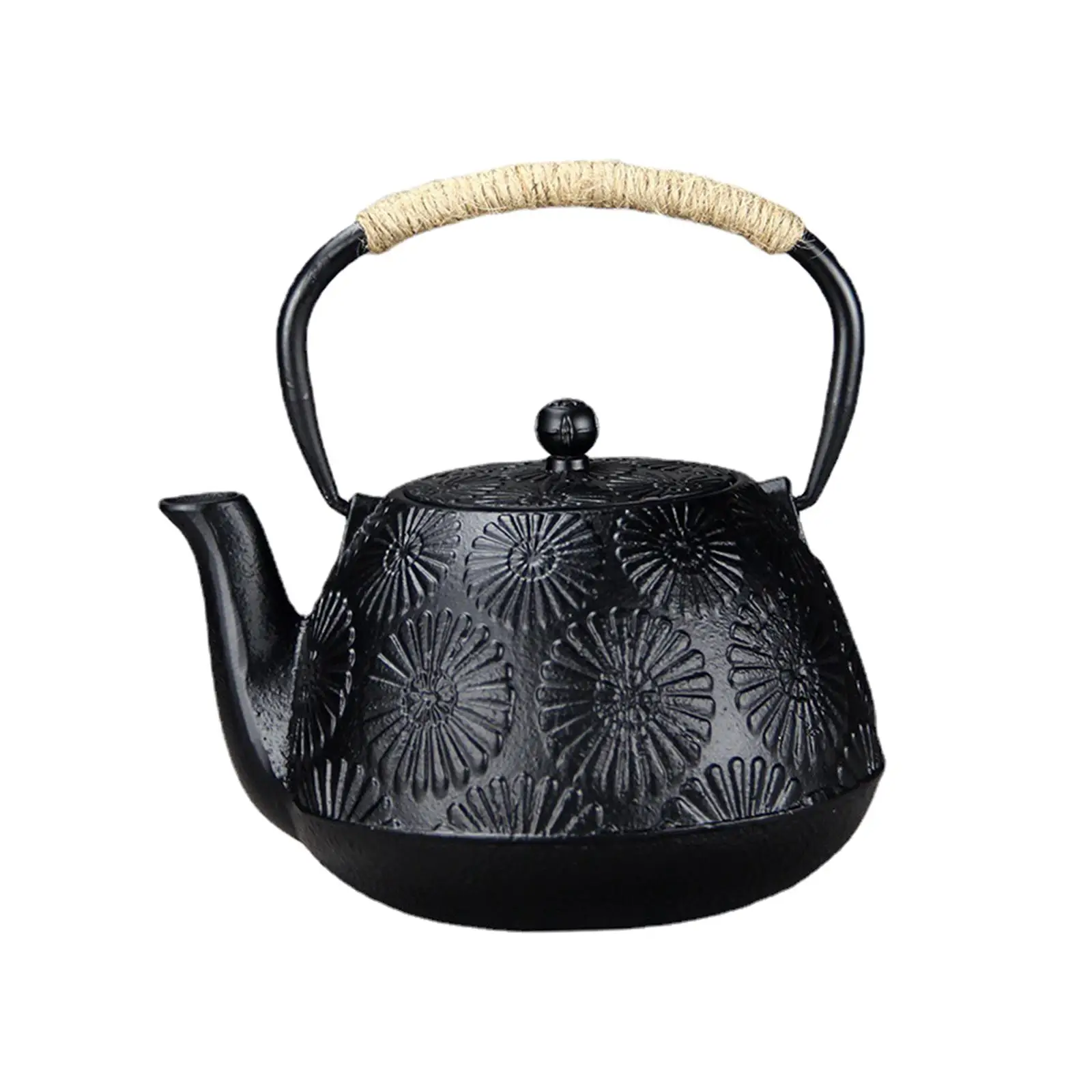 Cast Iron Teapot 1200ml Non Slip Handle Tea Pot Large Capacity with Loose Leaf