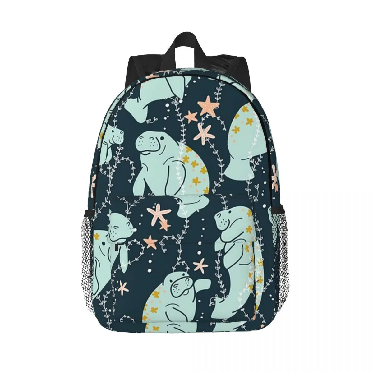 Oh The Hue-Manatee Teal Backpacks Teenager Bookbag Fashion Students School Bags Laptop Rucksack Shoulder Bag Large Capacity