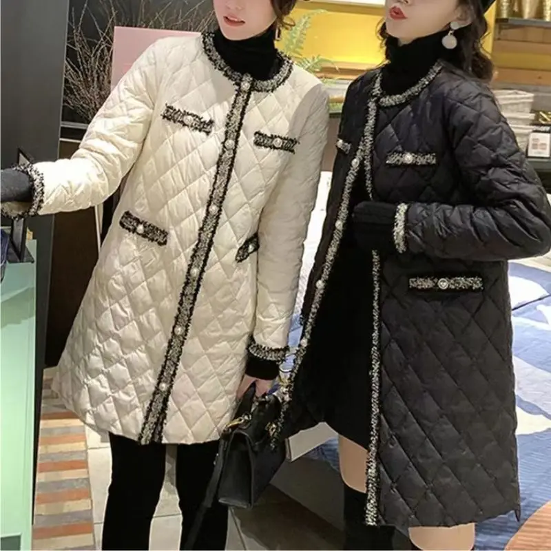 Autumn Winter Women's Elegant Fashion Loose Parkas Top Ladies Casual All-match Cardigan Coat Female Buttons Long Jacket Outwear