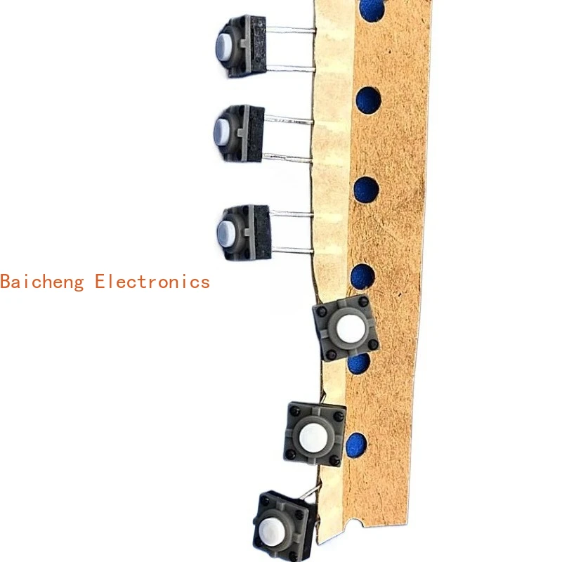 10 قطعة إدراج مستقيم متوسط 2 دبوس 7*7*5 مللي متر ، لمسة خفيفة مقاومة للماء والغبار مفتاح أبيض حركة صغيرة