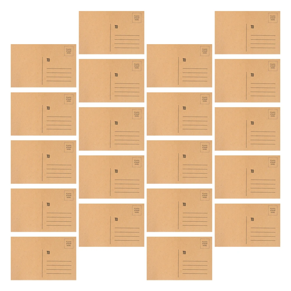 

50 Sheets Blank Postcard Cards Paper for Making Stock Brown Kraft Birthday Postcards