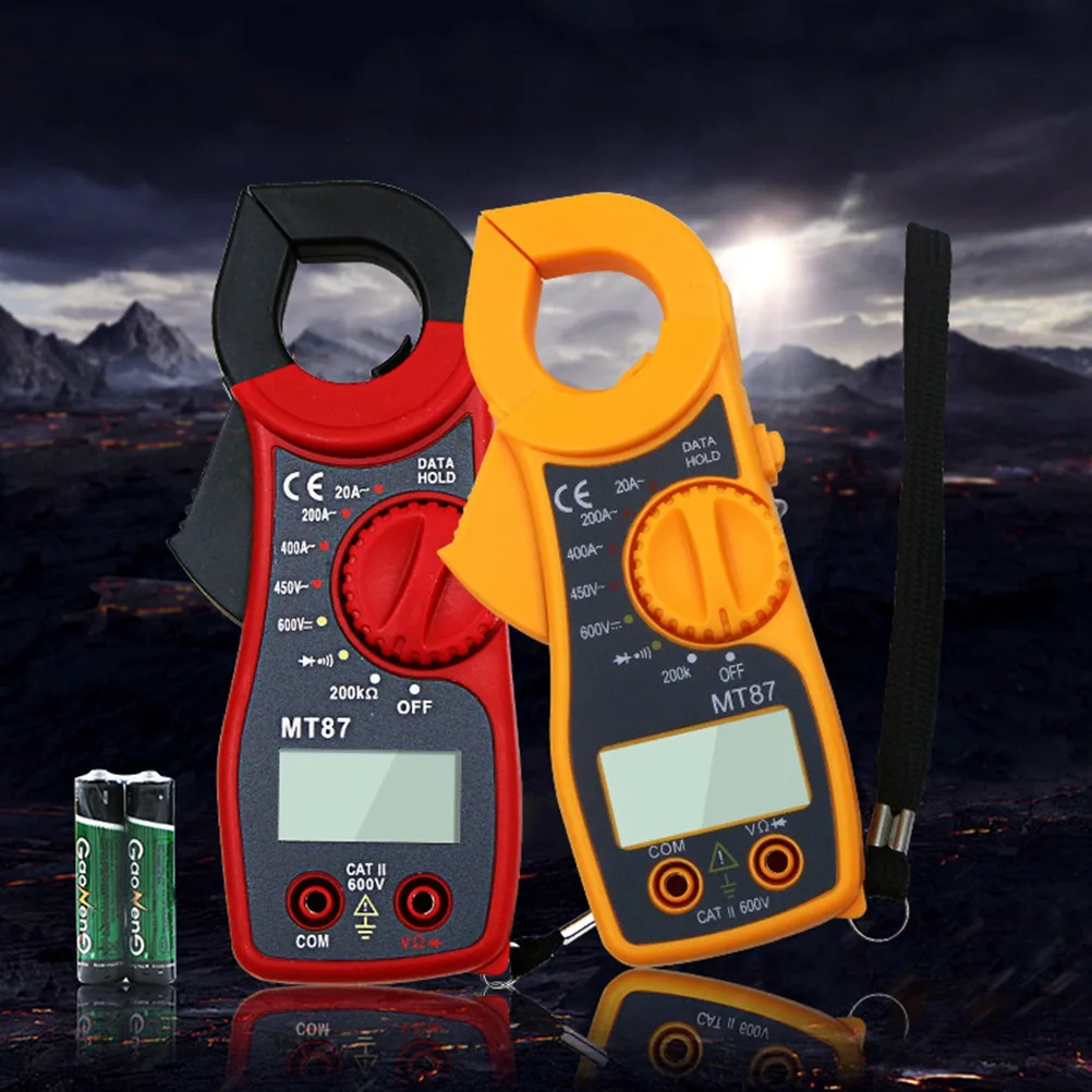 

Digital Multimeter Clamp Orange Mini Compact Voltage Tester LCD Display On-Off Warning Diode Test Overload Protection Low