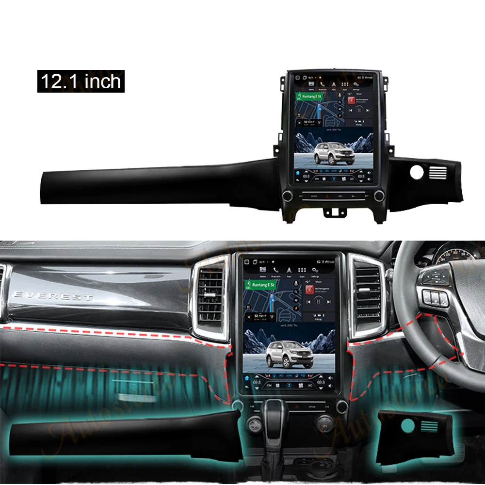 12.1 Inch Android Central Multimedia Player For Tesla Ford Ranger F150 2017-2023 Dashboard Auto Radio Stereo Auto Airconditioner
