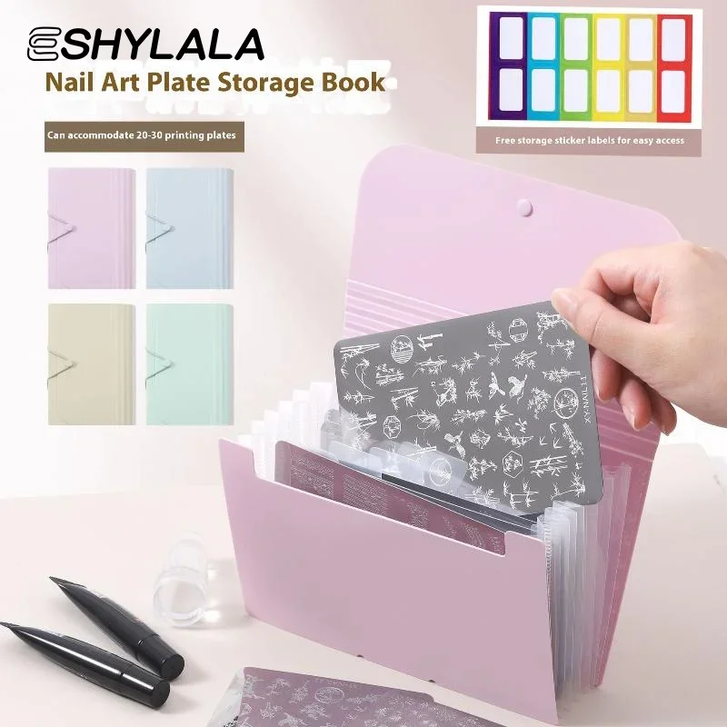 Nail Art Nail Seal Steel Plate Storage Booklet Nail Showing Shelf Nail Colors Book DIY Simple Storage Book Manicure Supplies