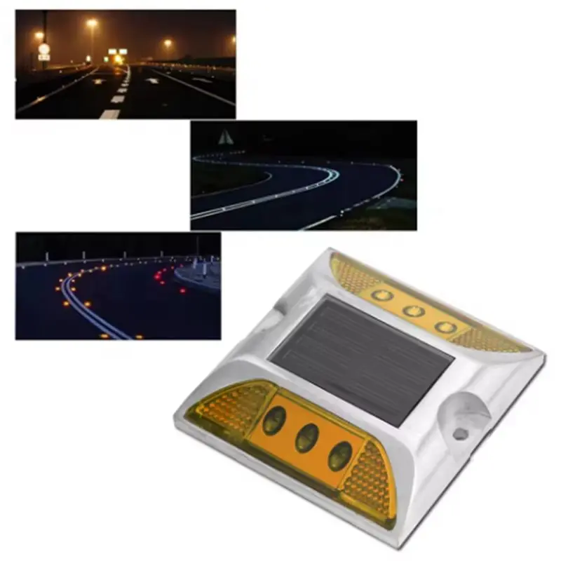 ABJO-6X LED Solar Power Ground Marker Lights Waterproof Outdoor Driveway Road Highway Spike Lamp
