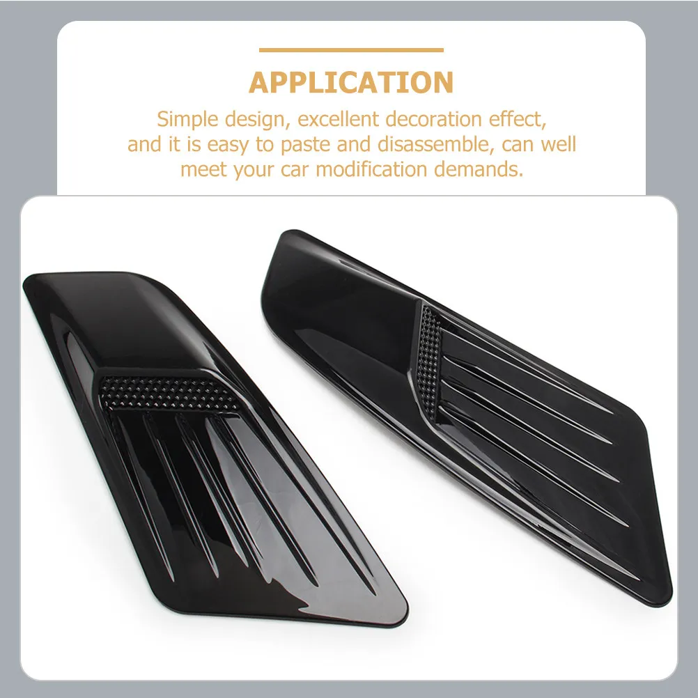 1Pair ABS Car Hood Vent Stickers Engine Bonnet Air Flow Covers Auto Side Scoop Decals for Vehicle Exterior Decoration Modern
