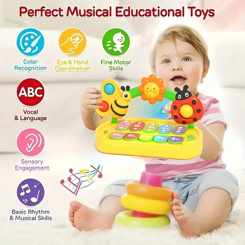 Baby Colorful Insect Musical Instrument - Baby Early Education Smart Electronic Piano Toy for Boys and Girls
